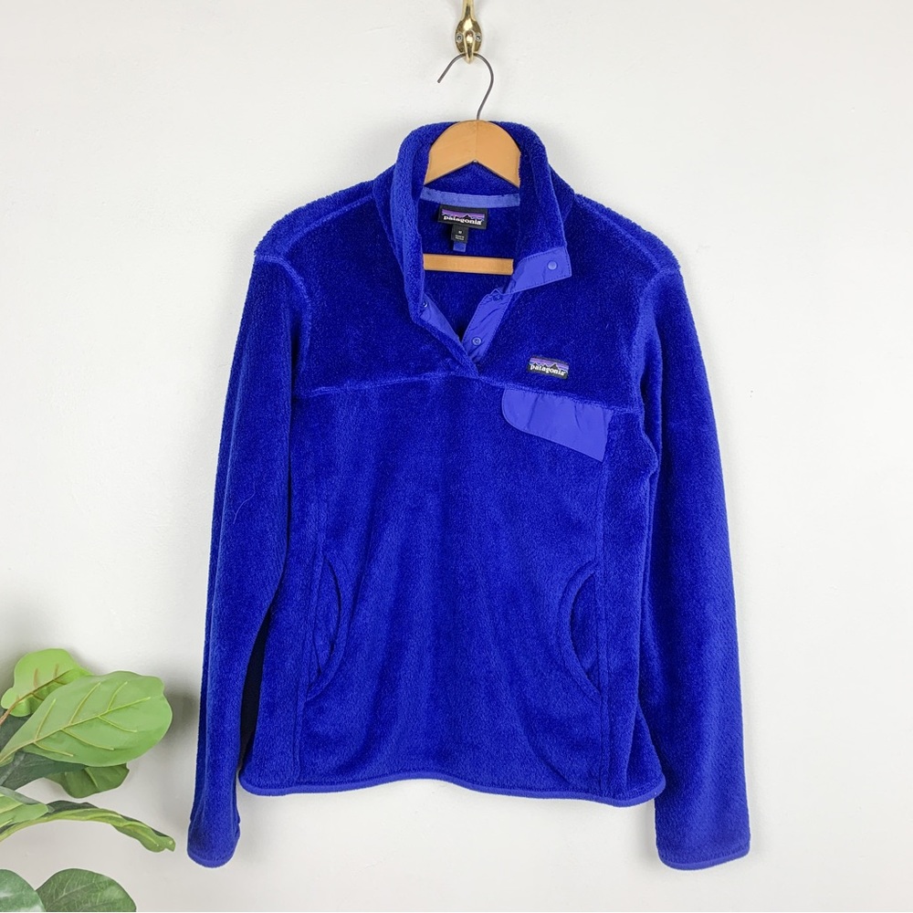 Patagonia Women’s Blue Retool Snap T Fleece Pullover Sz M